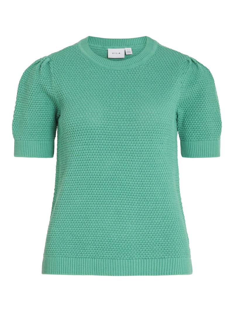 Vila Dalo O-neck S/S Knit Top - Green Spruce