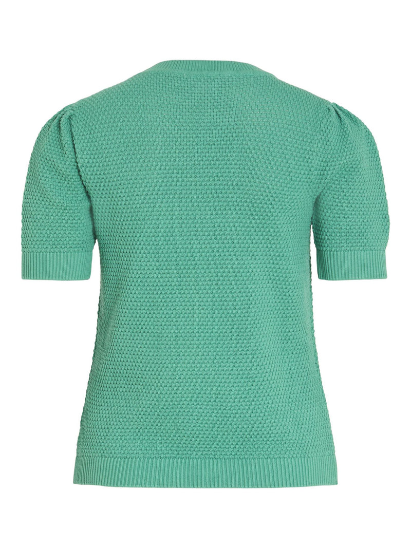 Vila Dalo O-neck S/S Knit Top - Green Spruce