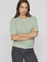 Vila Dalo O-Neck Knit Top - Silt Green