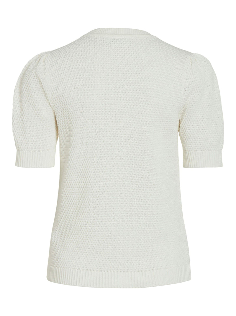 Vila Dalo O-Neck Knit Top - White