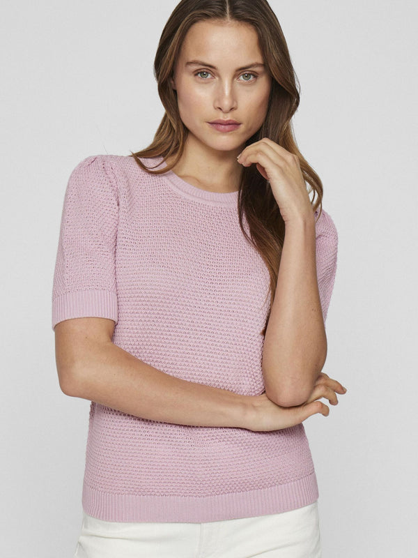 Vila Dalo O-Neck Knit Top - Orchid