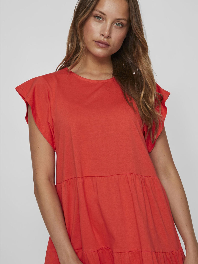 Vila Summer Dress - Poppy Red