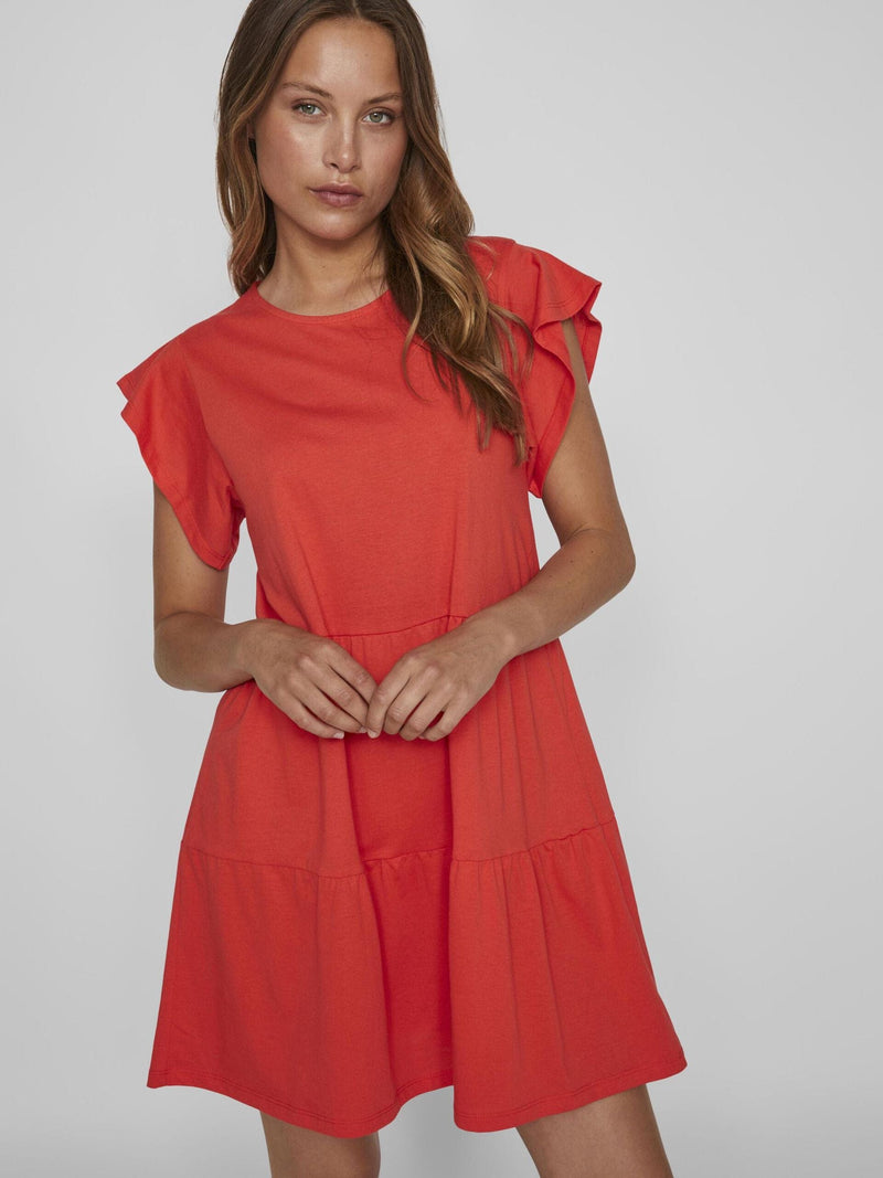 Vila Summer Dress - Poppy Red