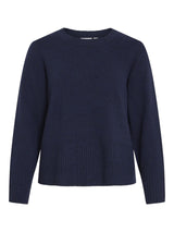 Vila Primia L/S O-Neck Knit Top/Tes - Navy Blazer