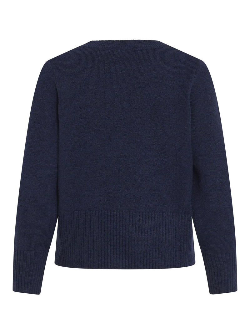 Vila Primia L/S O-Neck Knit Top/Tes - Navy Blazer