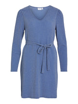 Vila Eleina V-Neck L/S Dress - Blue