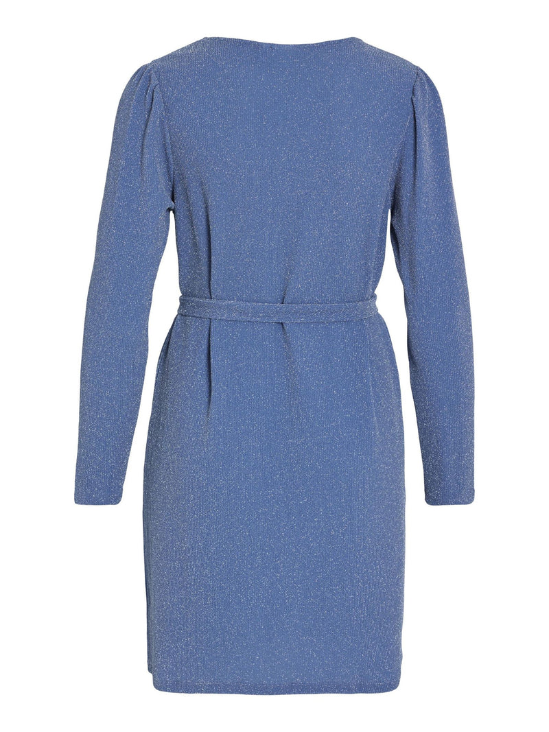 Vila Eleina V-Neck L/S Dress - Blue