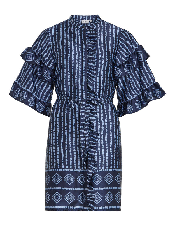 Vila kavas Frill Dress - Blue