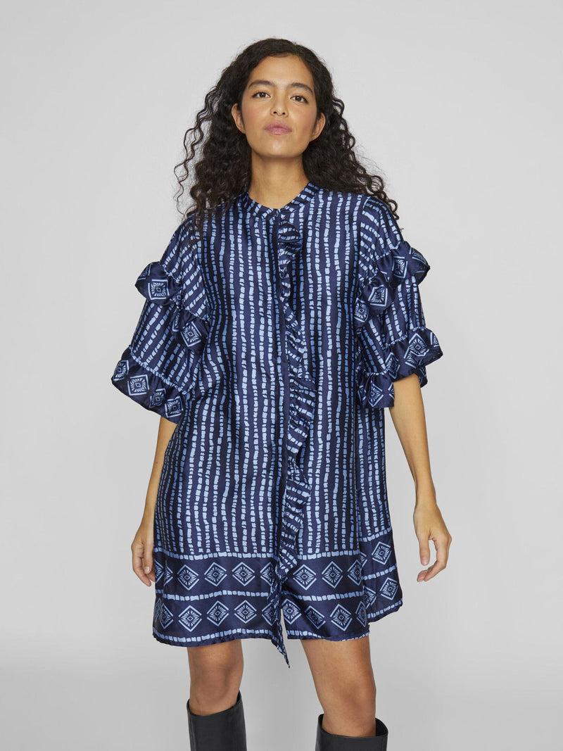 Vila kavas Frill Dress - Blue