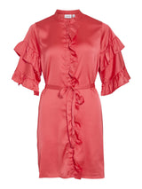 Vila Kavas 2/4 Frill Dress - Poppy Red