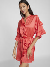 Vila Kavas 2/4 Frill Dress - Poppy Red