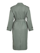 Vila Addison L/S Long Trenchcoat - Laurel Wreath