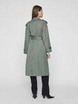 Vila Addison L/S Long Trenchcoat - Laurel Wreath