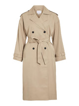 Vila Addison L/S Long Trenchcoat - Savannah Tan