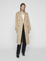 Vila Addison L/S Long Trenchcoat - Savannah Tan