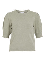 Vila Viril 2/4 Sleeve O-Neck Knit Top - Oil Green