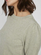 Vila Viril 2/4 Sleeve O-Neck Knit Top - Oil Green