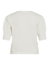 Vila Viril 2/4 Sleeve O-Neck Knit Top - White