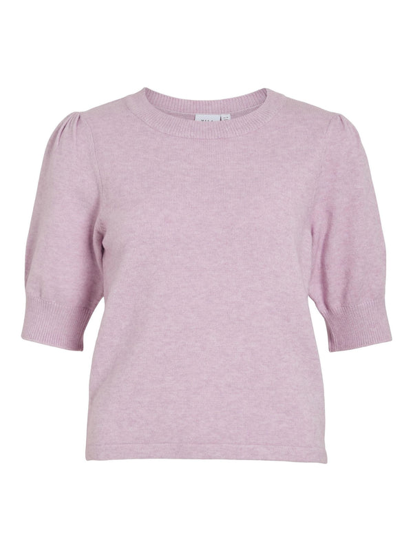 Vila Viril 2/4 Sleeve O-Neck Knit Top - Orchid