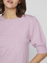 Vila Viril 2/4 Sleeve O-Neck Knit Top - Orchid