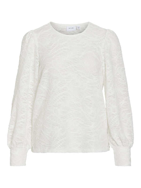 Vila Fina L/S O-Neck - White