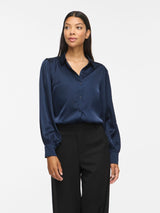 Vila Enna Ravenna L/S Balloon Shirt - Navy