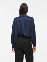 Vila Enna Ravenna L/S Balloon Shirt - Navy