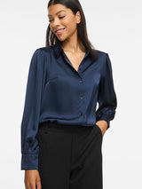 Vila Enna Ravenna L/S Balloon Shirt - Navy