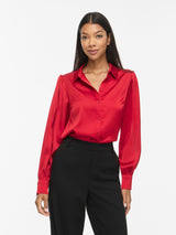 Vila Enna Ravenna L/S Balloon Shirt - Red