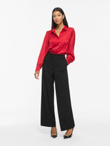 Vila Enna Ravenna L/S Balloon Shirt - Red
