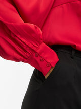 Vila Enna Ravenna L/S Balloon Shirt - Red