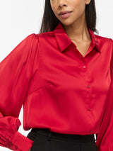 Vila Enna Ravenna L/S Balloon Shirt - Red