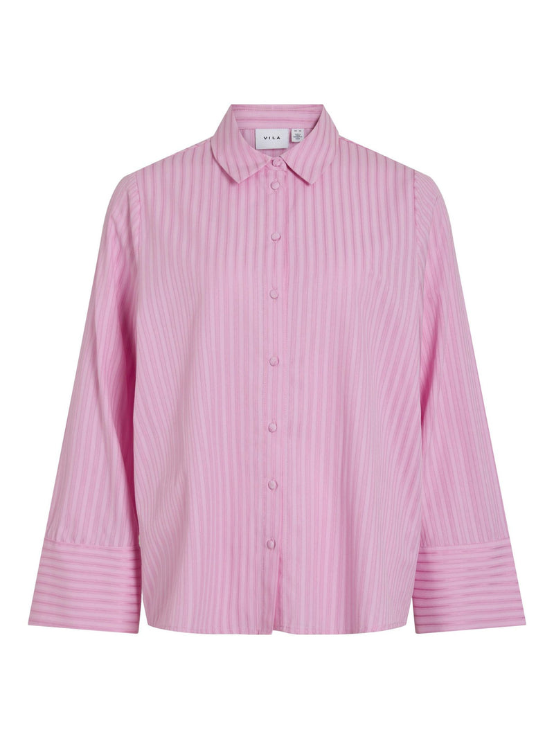 Vila Selme L/S Striped Shirt - Pink