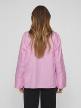 Vila Selme L/S Striped Shirt - Pink