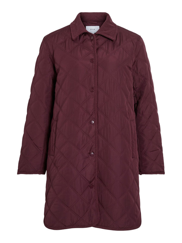 Vila Quila L/S Corduroy Quilt Long Jacket - Fig
