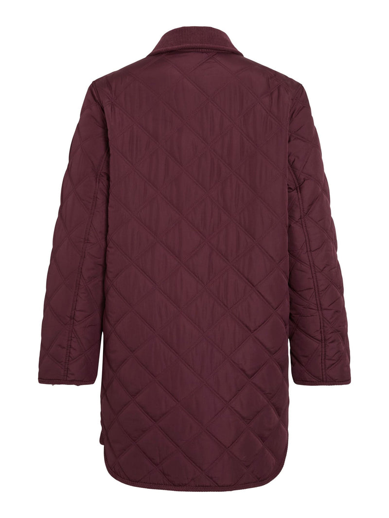 Vila Quila L/S Corduroy Quilt Long Jacket - Fig