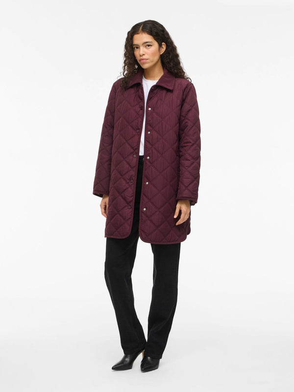Vila Quila L/S Corduroy Quilt Long Jacket - Fig
