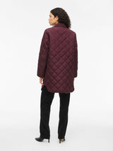 Vila Quila L/S Corduroy Quilt Long Jacket - Fig