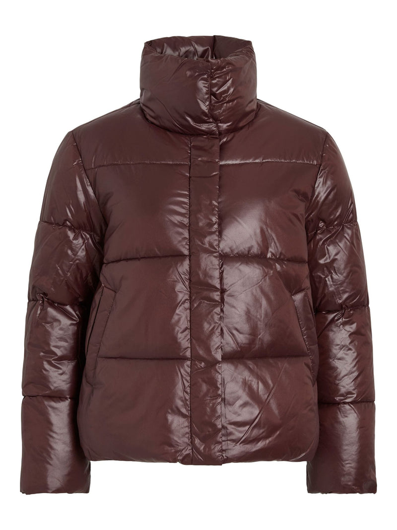 Vila Lidda L/S Shinny puffer short jacket - Fig