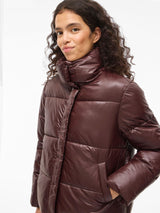 Vila Lidda L/S Shinny puffer short jacket - Fig