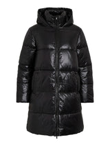 Vila Lidda L/S Hood Shinny puffer jacket - Black