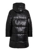 Vila Lidda L/S Hood Shinny puffer jacket - Black