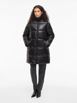 Vila Lidda L/S Hood Shinny puffer jacket - Black