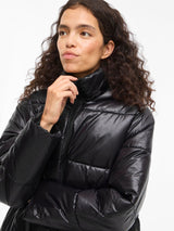 Vila Lidda L/S Hood Shinny puffer jacket - Black