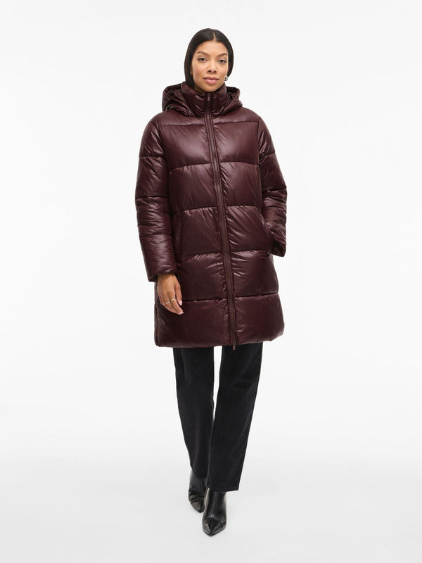 Vila Lidda L/S Hood Shinny puffer jacket - Fig