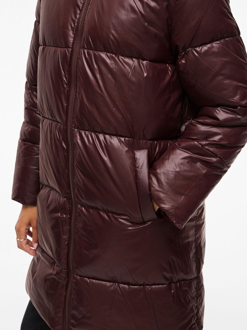 Vila Lidda L/S Hood Shinny puffer jacket - Fig