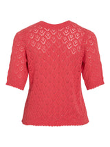 Vila Sava V-Neck 2/4 Knit - Hibiscus