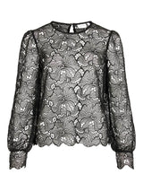 Vila Rhea O-Neck L/S Lace Top - Black
