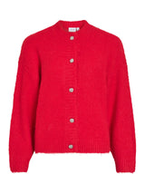 Vila Marley L/S Button Cardigan - Red