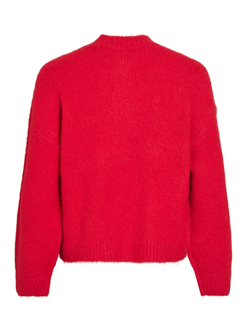 Vila Marley L/S Button Cardigan - Red